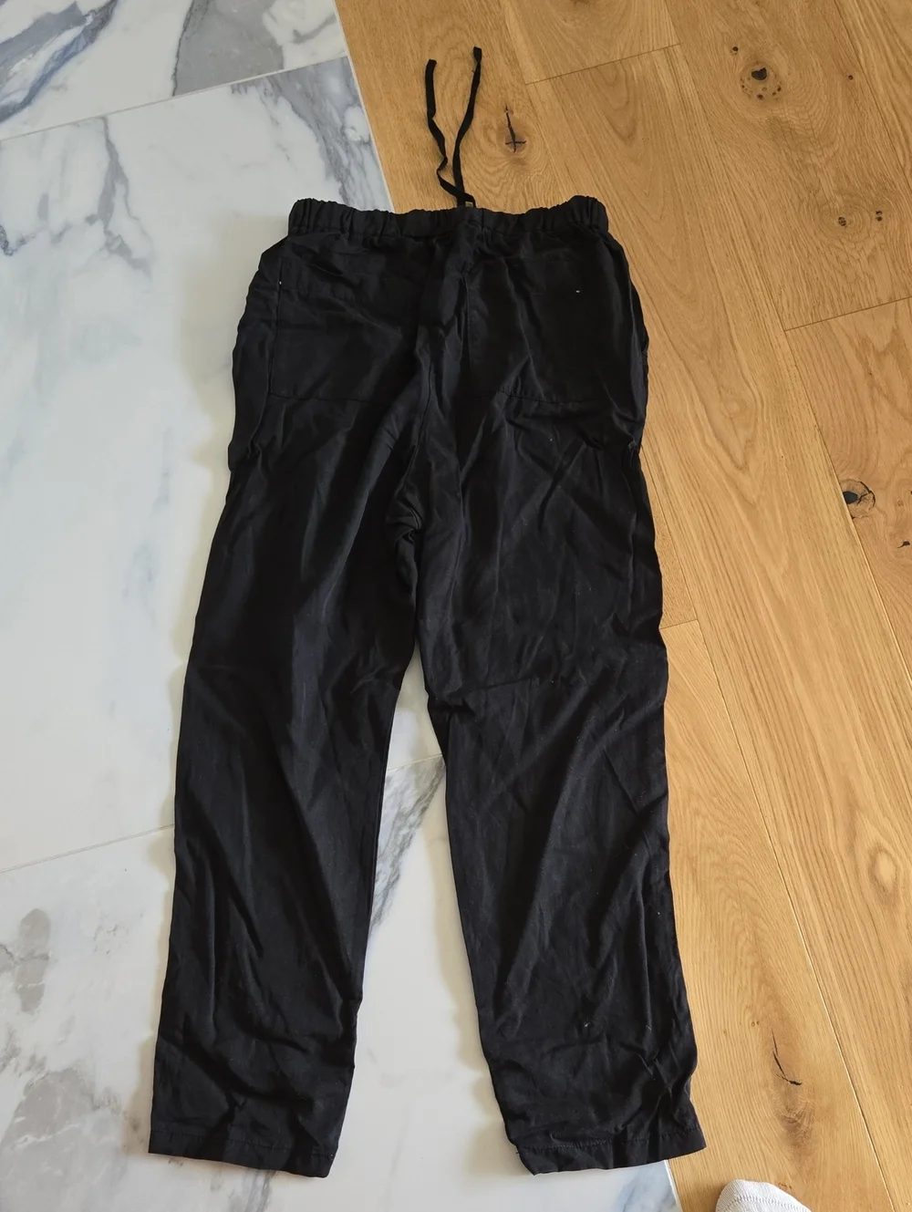 Muji Black Elastic Waist With Tie Pants - Size S, GUC